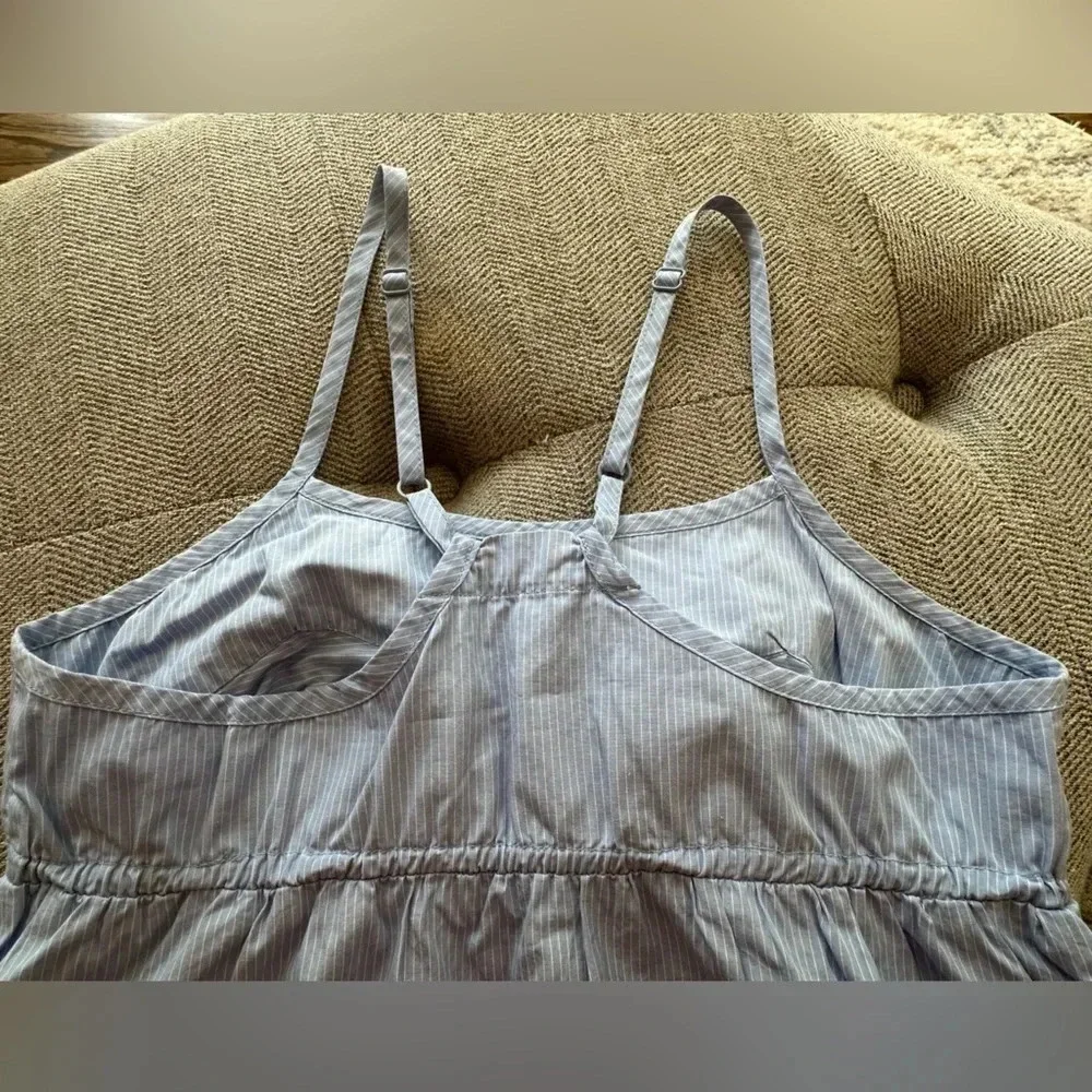 GAP Girls Blue Pinstripe Cotton Adjustable Strap Camisole Top Size XS